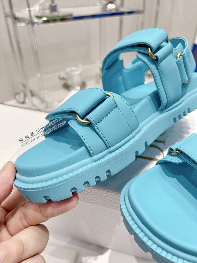 Dior迪奧2022新款新色系魔術貼涼鞋原版複刻專櫃純色系沙灘涼鞋女士涼鞋 dx3081